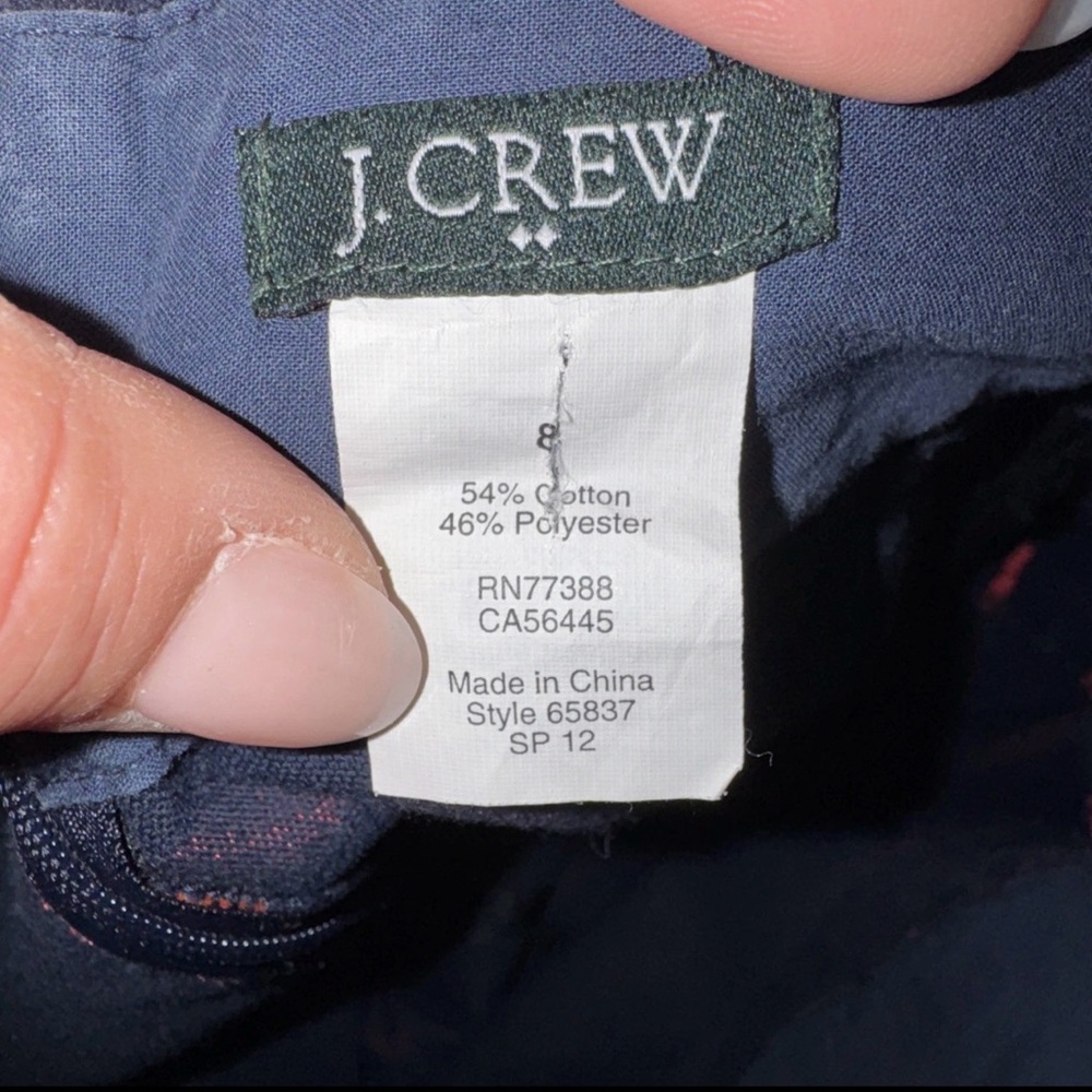 J. Crew Striped Mini Skirt Navy Red Cotton Blend Size 8 Preppy Casual Nautical - Picture 3 of 4